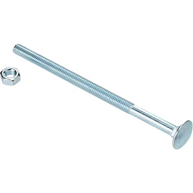 AHCMetric MILD Steel Cup Square Bolts with Nuts (ZINC & Clear) M8 X 140mm (Pack of 10)