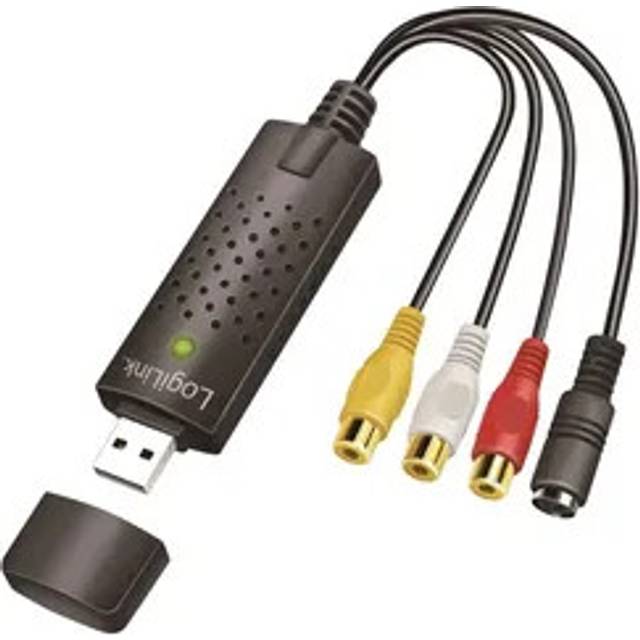 LogiLink VG0030A – USB 2.0-ljud-/videogravare, 3 x Cinch miniDIN5 (S-video) för Windows 7/8/10/11, Mac OS 10.7 eller högre, Android 5.0 eller högre