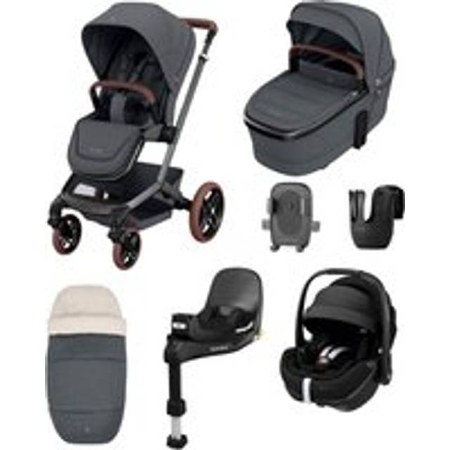 Maxi Cosi Fame Pushchair Bundle with Maxi-Cosi Pebble 360 Pro² Car Seat (7 Pieces) -Twillic Graphite