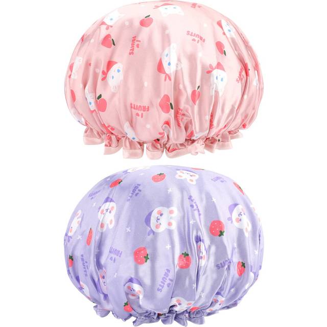 FirstKitchen Shower Cap for Kids  2PCS Toddler Shower Cap  Cute Shower Cap with Double Layer  Kids Shower Caps for Girls Boys Child with Car