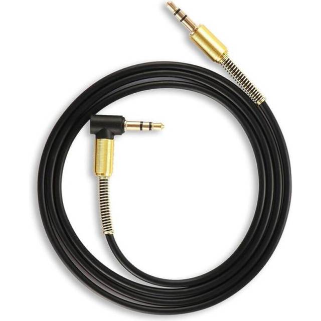 (Black) Car Aux Audio Cable 3.5mm Jack Male To Male HIFI Universal Stereo Audio Cable with 90 Degree Angle