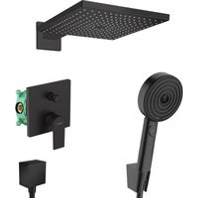 Vernis Shape Pulsify All-in-one concealed shower set with overhead shower 300 xxl + 3-jet shower, matt black - Hansgrohe