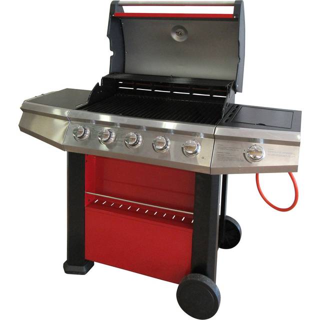 Ambrogina Dakota Fields 2 - Burner Free Standing Natural Gas Infrared Gas Grill with Side Burner - Silver;Black;Red;Silver;Black;Red (2)