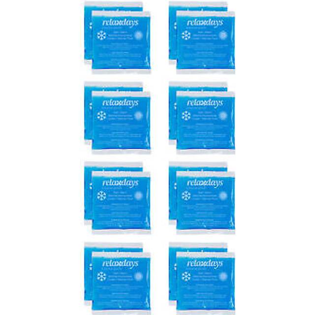 Relaxdays - Cooling Pads, Set of 16, Cold-Warm Compresses, 14 x 13 cm, First Aid, Reusable Gel Cooling Compresses, Blue
