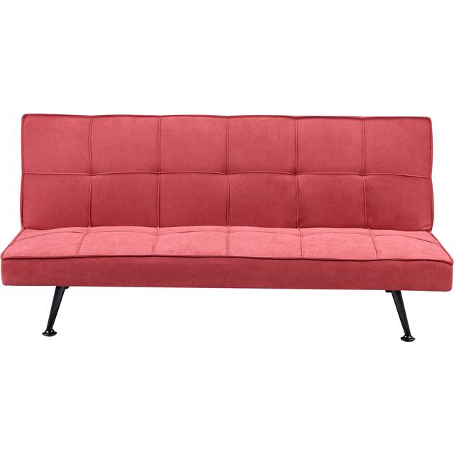 Modern Fabric Sofa Bed Polyester Armless Reclining Convertible Solid Wood Red Hasle