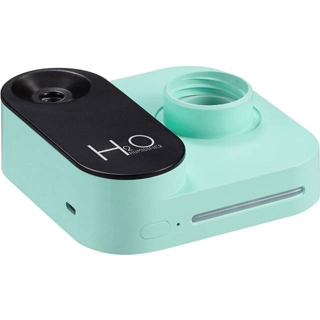 28MM Mini Humidifier USB Rechargeable Cute Camera Shape Water Bottle Humidifier Diffuser for Office-Green