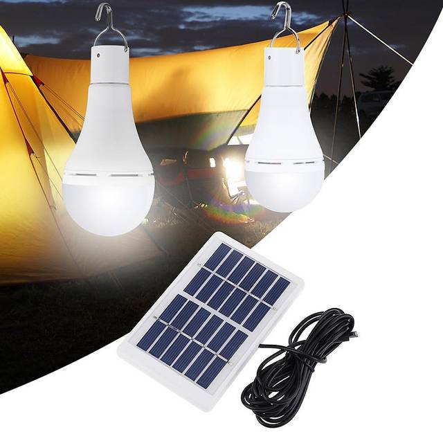 9W / 7W Portable LED Solar Powered Camping Light Bulb Remote Controlled Waterproof Outdoor Hanging 9W