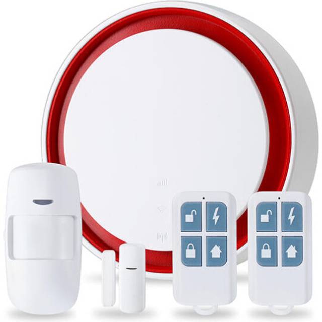 (US) Wireless Wifi 433MHz GSM PIR Sensor Door Contact Open Sensor Flash Siren Security Alarm System Work with Tuya APP For Smart Home