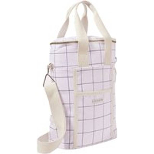 Sunnylife Canvas Cooler Bag 8.5L Insulated Drinks Tote, Coconut - White/Grey