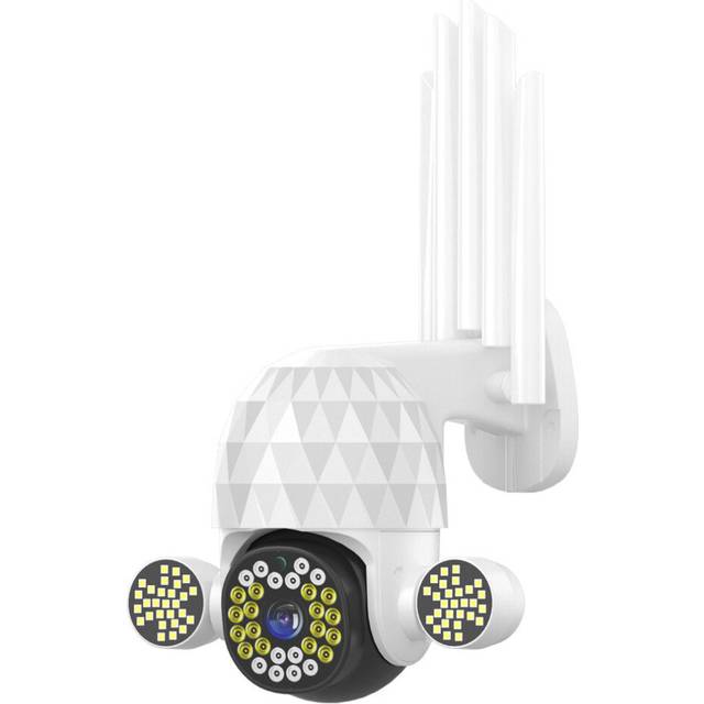 (White) 3MP HD PTZ Security Wifi IP Camera Night Vision H.265 IP66 Waterproof 360 Panoramic Motion Detections 5 x Zoom Camera