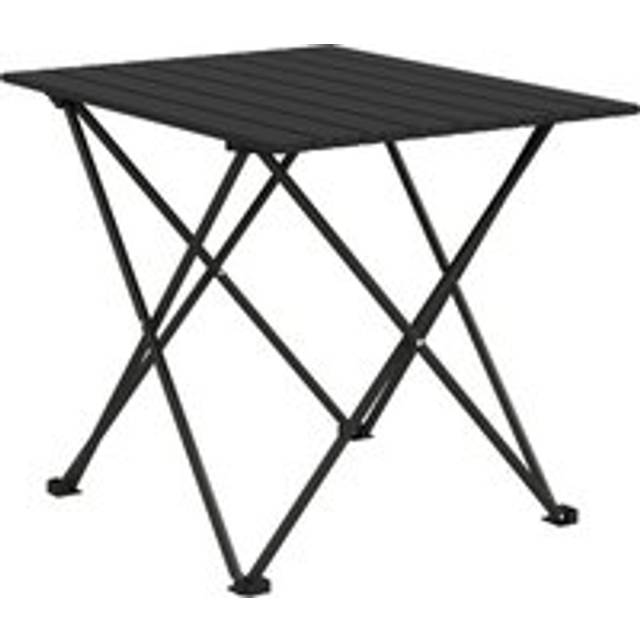 Outsunny Folding Camping Table, Lightweight Metal Picnic Table with Carry Bag, Foldable Table for Outdoor Camping, Picnic, Hiking, BBQ, Fishing, Black