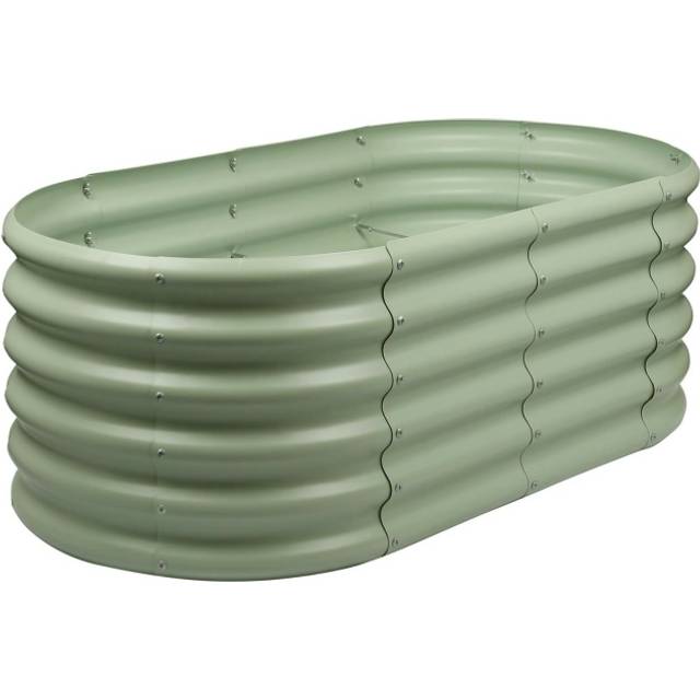 Harbour Housewares Rounded Raised Garden Bed - 120cm x 60cm x 45cm - Green, Green