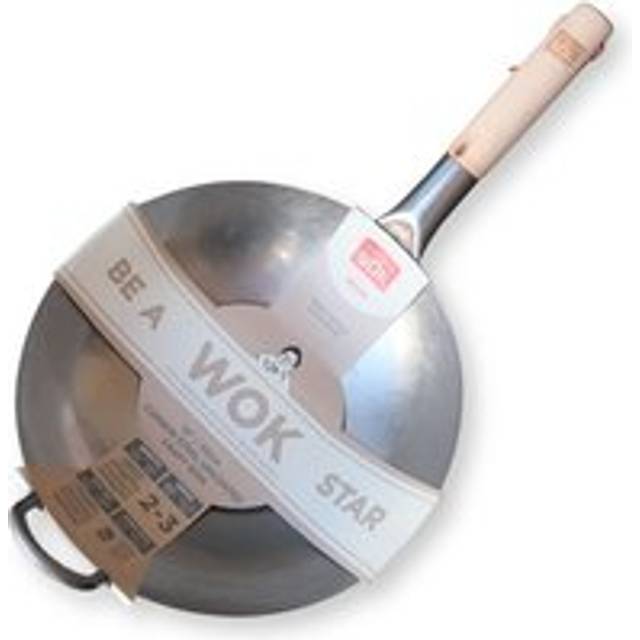 School of Wok 30cm Uncoated Carbon Steel Craft Wok - Silver