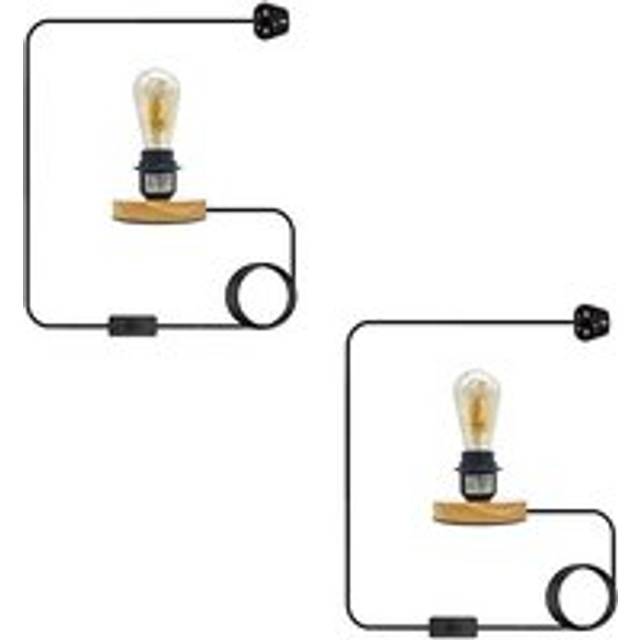 Industrial Table Lamps For Living Room E27 Adjustable Cable Night Light~5490 - 2 Pack - With Bulb