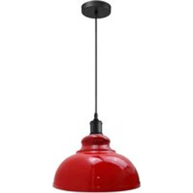 Dome Shade Pendant Light Metal Hanging Ceiling Light Fixture ~5259 - Red - Yes
