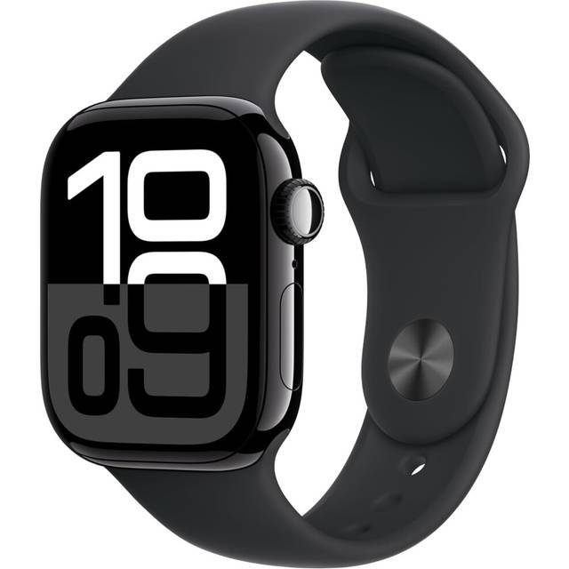 Apple Watch Series 10 42mm (GPS) (MWWF3, Jet Black Aluminium Black Sport Band - M/L)