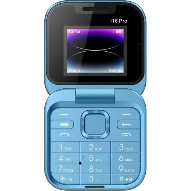 (Blue) 2024 New Mini Flip Mobile Phone 2 SIM Cards Small Display Foldable Cell Phone