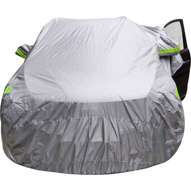 (M) Universal SUV Full Car Cover Outdoor Waterproof Sun Rain Snow Protection UV Auto Case Cover Umbrella Silver