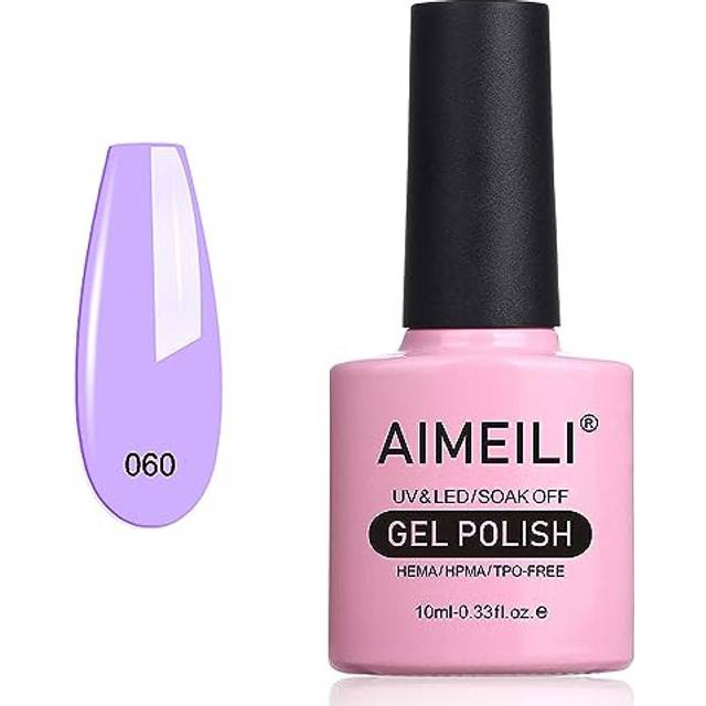 AIMEILI Soak Off UV LED Light Purple Gel Nail Polish - Lavender (060) 10ml