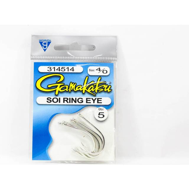 Gamakatsu Soi Ring Eye Size 4/0 , 5 Per Pack (4036)