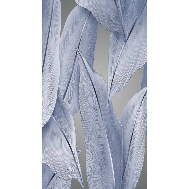 Erismann Statement Leaf Digital Blue 3 Panels Wall Mural - Erismann Wallpaper - 270 x 150 x 0.1cm