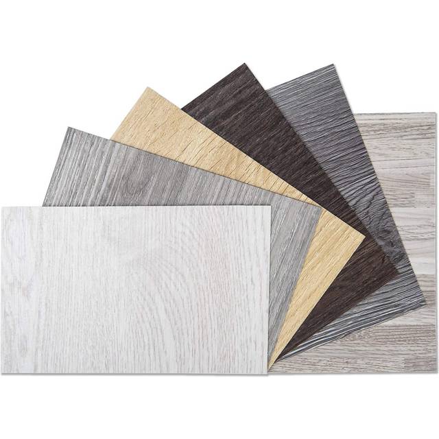 Art3d Peel and Stick Floor Tile Vinyl Wood Plank Samples Set of 6  Rigid Surface Hard core Easy DIY Self-Adhesive Flooring
