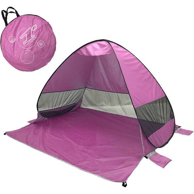 (Purple) Fully Automatic P0P-UP Tent 2 Second Quick Open Beach Tent With Storage Bag Portable UV Protection Sunshade