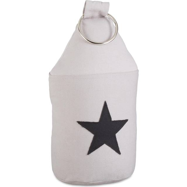 Relaxdays Star Door Stop, Fabric Bumper, Floor Doorstop, Tall, with Handle, HxWxD: 25 x 12 x 12 cm, Black