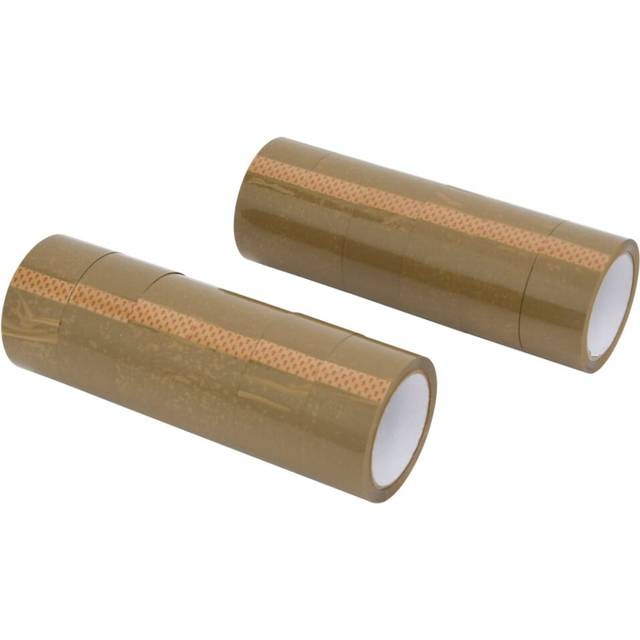 vidaXL Packaging Tape 12 pcs Brown 48 mm x 66 m