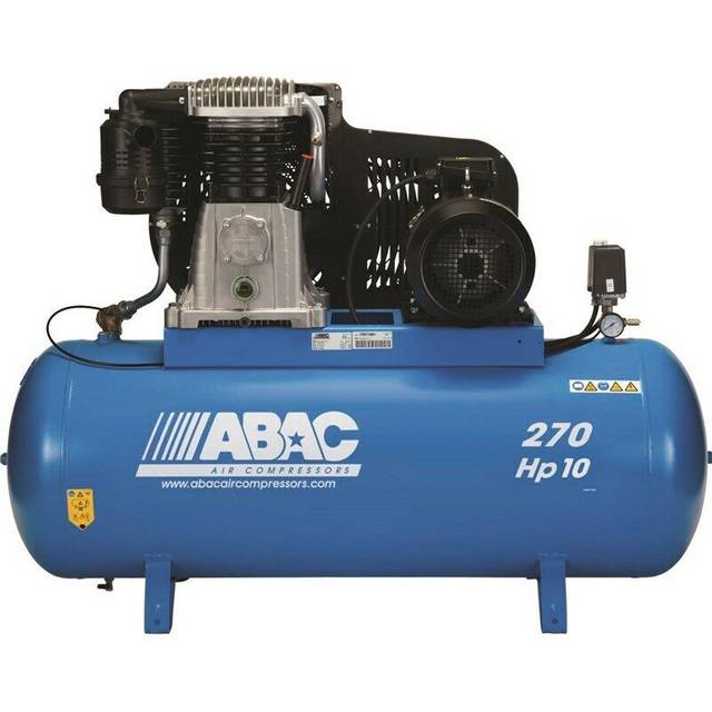 Abac 270 litre belt driven air compressor 10hp 11 bar 42.4cfm pro b7000 270 ft10