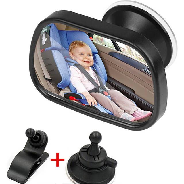 Car Back Seat View Baby Mirror 2 in 1 Mini Children Rear Convex Mirror