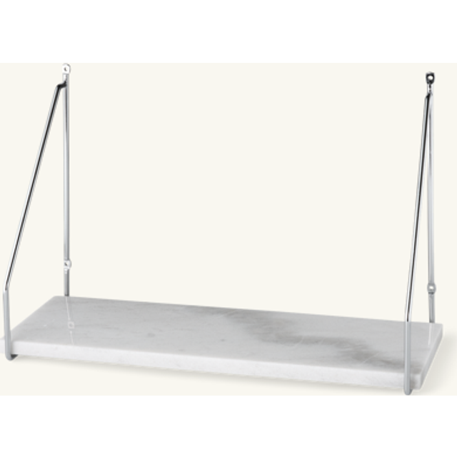 Vägghylla - Järn/marmor. 45 x 15 x 41 cm. - Silver - Søstrene Grene