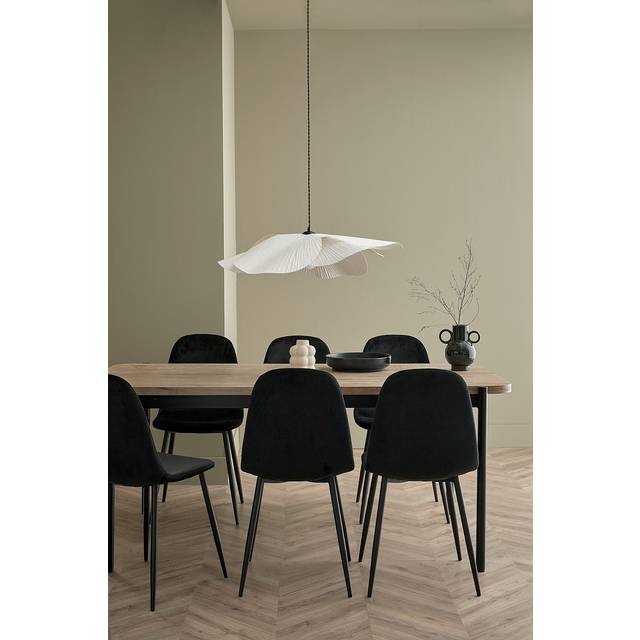 Ellos Home - Matgrupp Gilda med bord 180x90 cm + 6 stolar - Svart