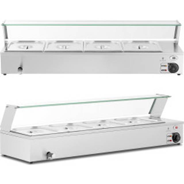 Bain-marie matvärmare värmebuffé med lock 4 x GN 1/2 2000 W