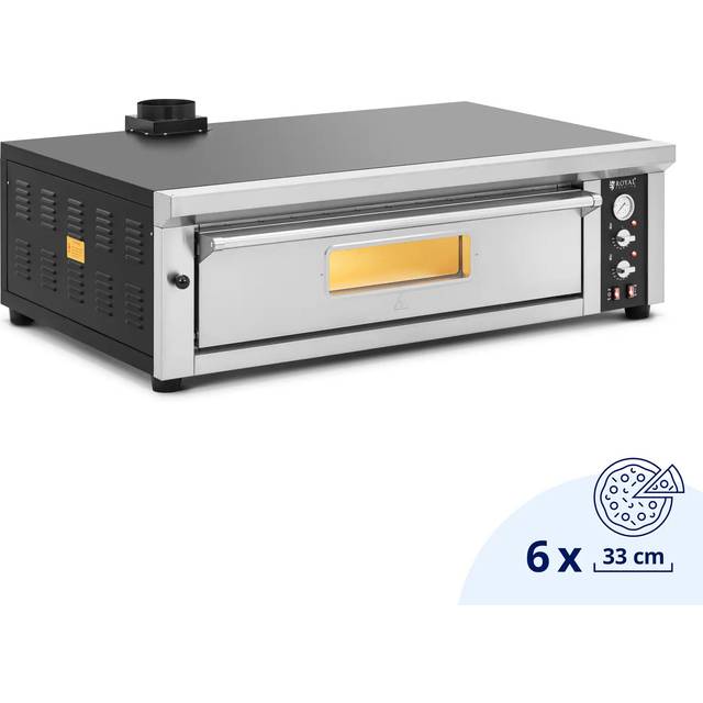 Electric Pizza Oven - 6 x 33 cm - 1 chamber - 6600 W - 400 V - fireclay stone - Royal Catering RCPO-1008-N