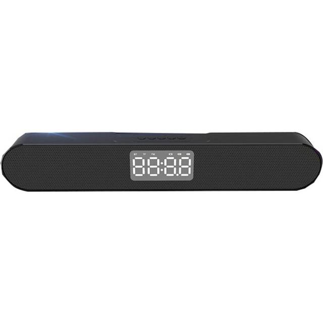 Wireless Bluetooth Speaker Double Units 3D Sound LED Display Alarm Clock FM Radio Soundbar Desktop Speaker AUX TF Card for Phone Laptop