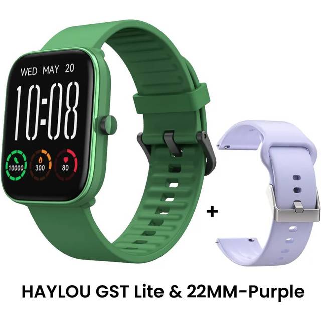 (GSTLite Green-purple) HAYLOU GST Smart Watch Men Women Watch Blood Oxygen Heart Rate Sleep Monitor