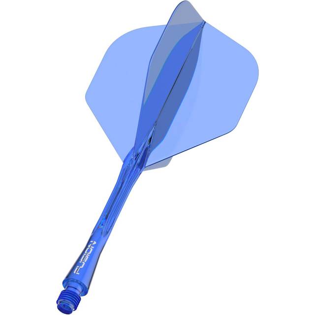 Winmau Fusion Azure Blue Medium Intergrated Dart Flight and Shaft System - 1 Set per Pack (3 Flights and shafts in Total)
