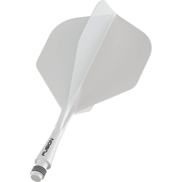 Winmau Fusion Solid White Short Intergrated Dart Flight and Shaft System - 1 Set per Pack (3 Flights and shafts in Total)