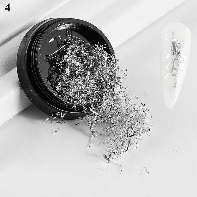 Nail Foil Paper Holographic Flakes Nail Art Sticker 3D Manicure Decoration Gold