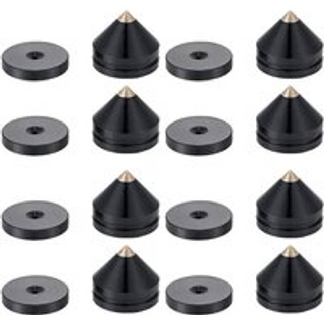 8 Set Speaker Stand Feet Foot Pad Aluminium Alloy Metal Spikes Cone Floor Nail Black