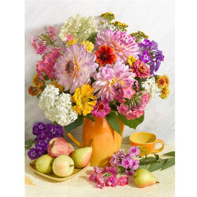 5D Diamond Painting Flower & Fruit Diamond Embroidery Cross Stitch 20X30CM