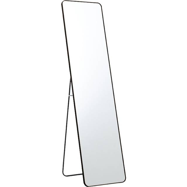 Rectangular Metal Frame Full Length Mirror - Black - One Size