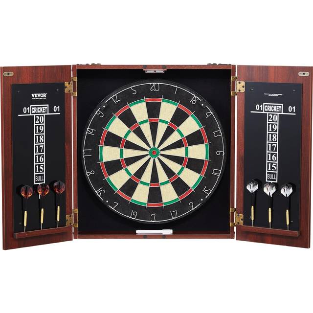 VEVOR darttavla och skåp Set Officiell storlek Komplett tillbehör Stålspets Dart