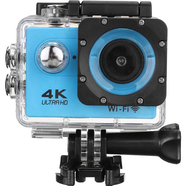 (Blue) Action Camera WiFi 4K Sports Camera Ultra HD 30M 170 Wide Angle Waterproof DV Camcorder with EIS Gyroscope Dual Anti Shake