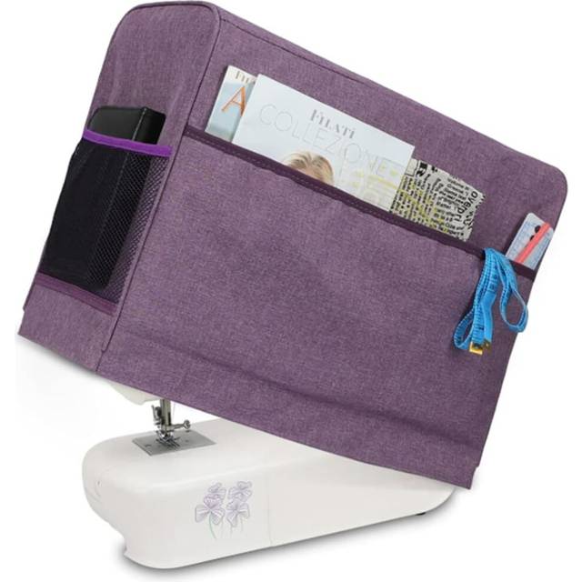 (Grey) Sewing Machine Cover Compatible with Singer/Brother Machine Dust Cover with Storage Pocket