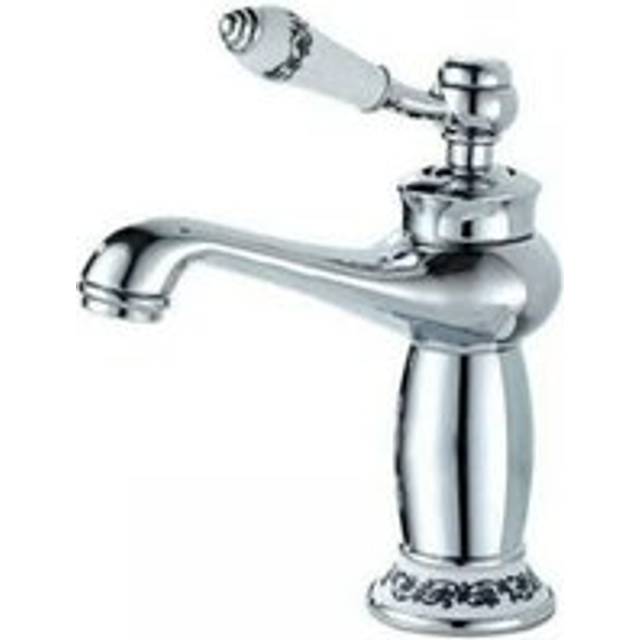 Cyslmuk - Basin faucet Single handle bathroom faucet Basin faucet Ceramic floral decoration Bathroom basin faucet Basin faucet, chrome