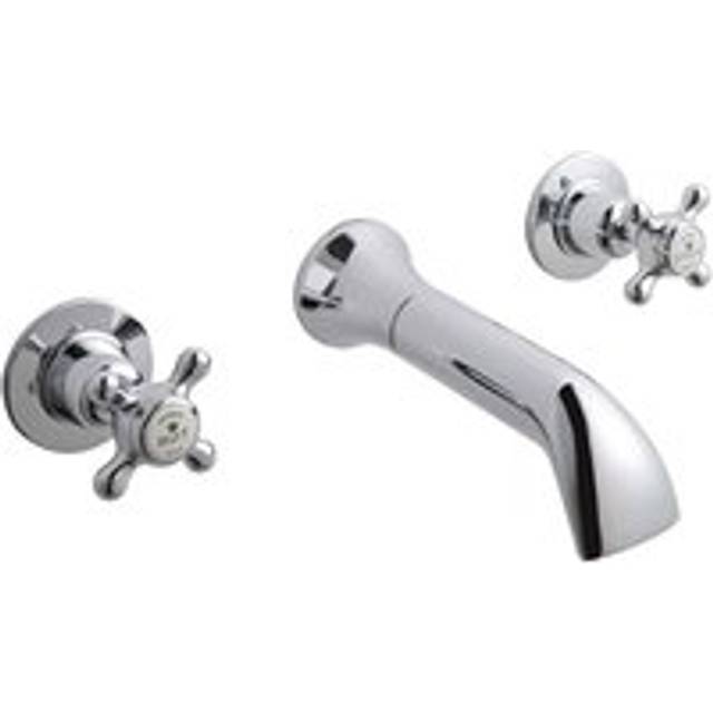 B C Designs BC Designs Victrion Crosshead 3Th Wall Basin Filler Chrome, Silver