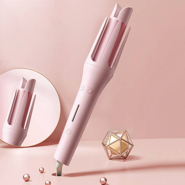 Rotating Electric Curling Iron Automatic Hair Curler 32mm Hairdressing-Pink
