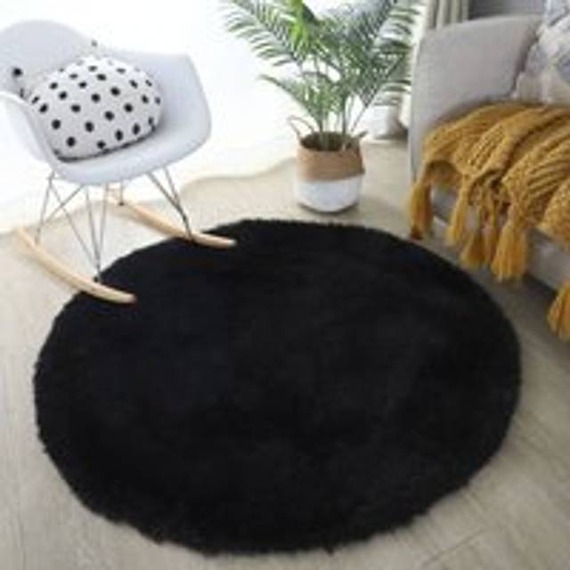 Ikodm - Round Rug Living Room Shaggy Bedside Rug Bedroom Large Size Soft Carpet Bedroom Rug Modern Style Decorative Rug for Living Room Bedroom Sofa